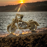 14k YG 2D motorcycle pendant